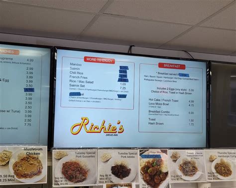 richie's drive thru|richie's honolulu menu.